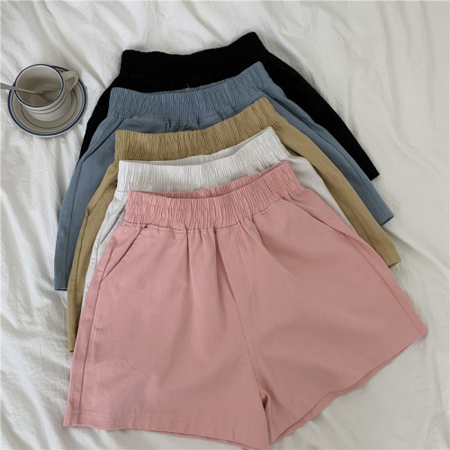 Real time real price work clothes casual shorts high waist thin loose wide legs versatile design hot pants