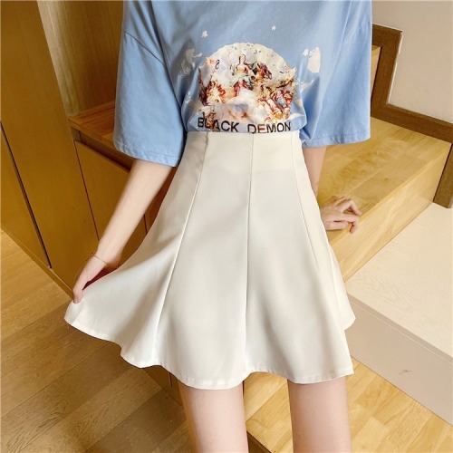 High waist umbrella skirt versatile slim chic personalized skirt women's small temperament Japanese women's A-line skirt fashion