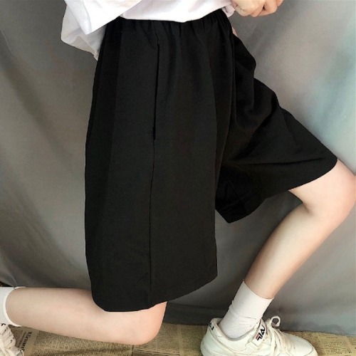 Official figure sports shorts women's summer thin loose large casual pants loose straight solid color Capris