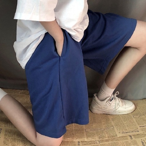 Official figure sports shorts women's summer thin loose large casual pants loose straight solid color Capris