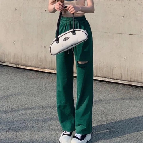 Minnie cotton new summer wide leg pants female students loose and thin high waist pants casual vertical pants