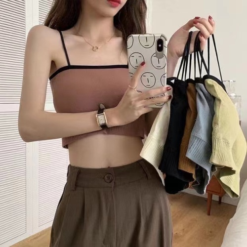 Fashion hot girl underwear female student Korean suspender vest wrapped around the chest to prevent light, gathered around the bra and beautiful back, which can be worn outside