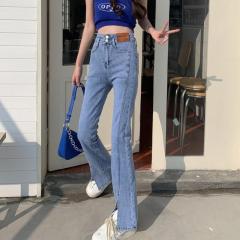 High Waist Wide Leg Jeans Women's summer 2022 new straight tube loose small split pants women's spring and autumn clothes