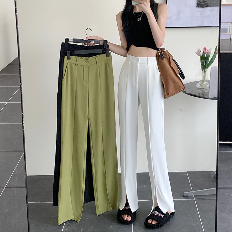 Real price real price summer split suit pants women show thin, high waist, elastic waist, loose and sagging feeling, floor dragging leisure wide leg pants
