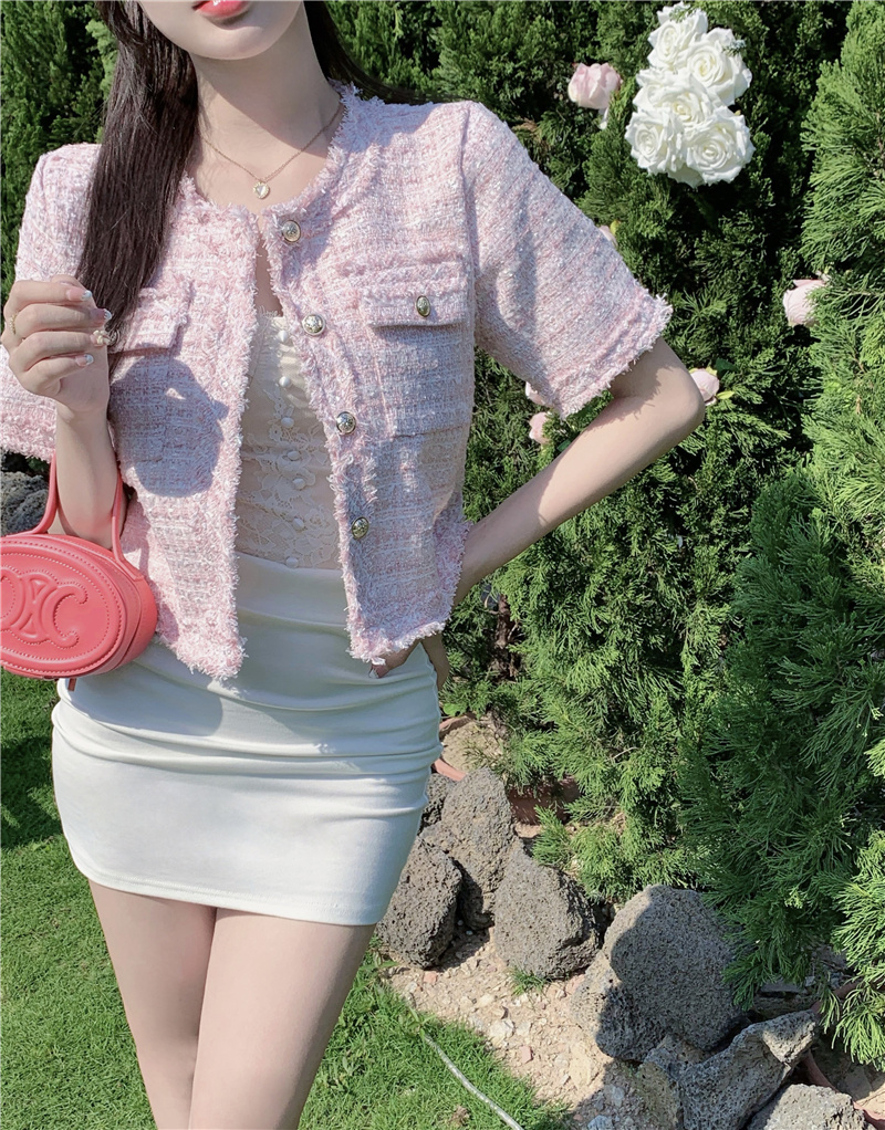 Real price real shooting ~ summer 2022 new style small fragrance single breasted style slim fit fashion versatile jacket