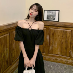 Large summer French retro design sense of minority goddess van Hepburn dress fat sister waist tight thin skirt