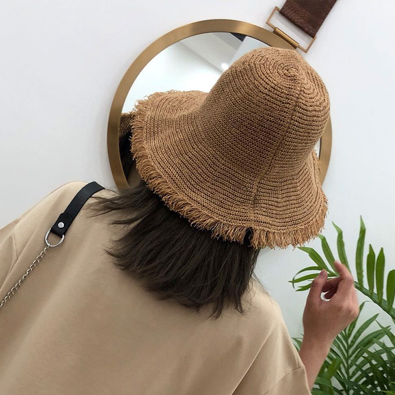 Mrs. Qian Sydney's same straw hat children's summer and Korean version of tide Travel Beach small fresh fisherman's hat holiday sunshade hat