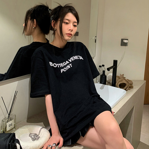 Korean fashion letter printed short sleeve T-shirt women's new summer niche design loose top fashion