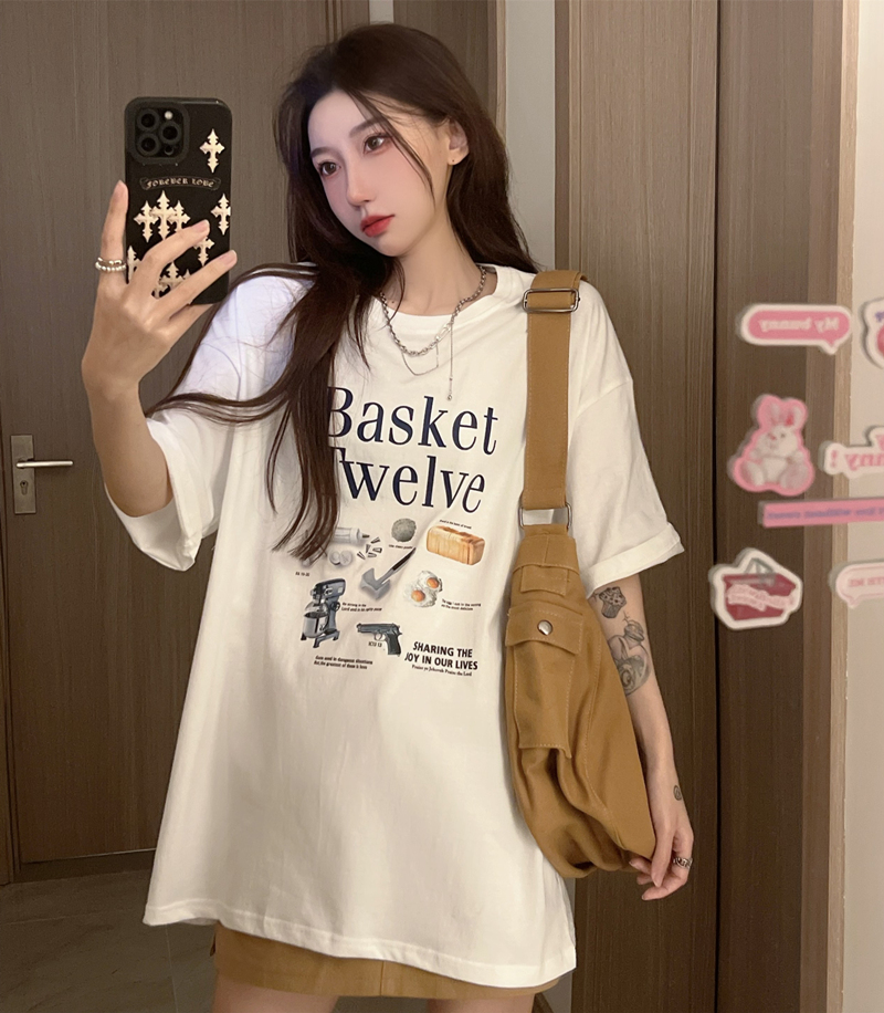 Real price cotton summer clothes pure cotton short sleeve T-shirt women's medium and long large loose top