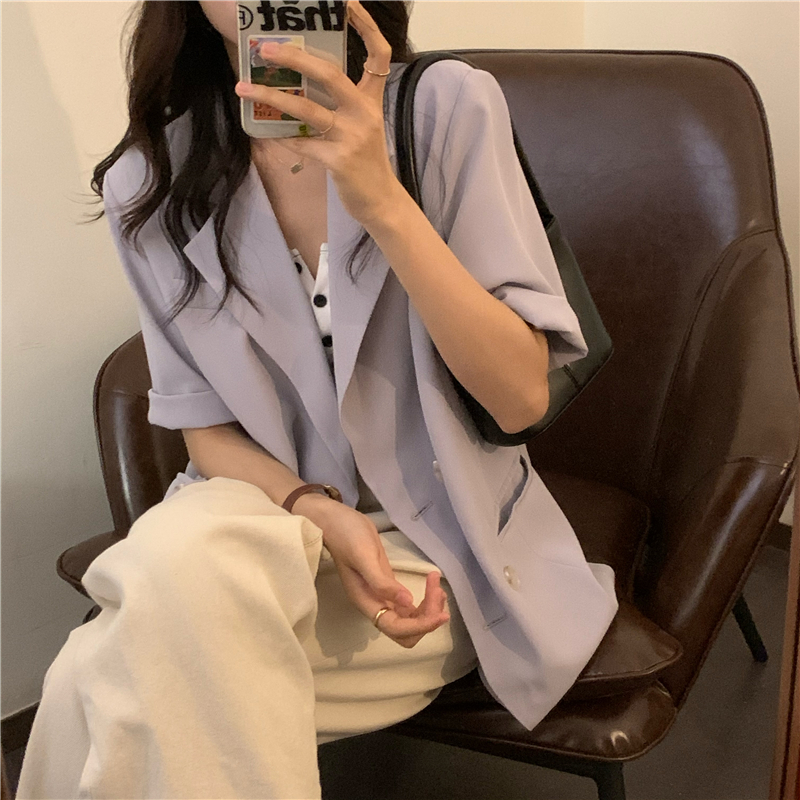 Real shooting and real price ~ Korean version of fashion temperament, medium and long design sense, suit coat, versatile coat