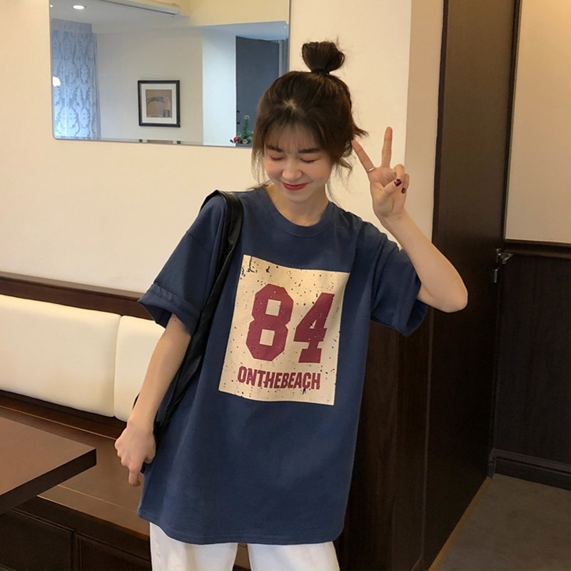 Official figure milk silk short sleeve T-shirt women's summer loose Korean version ins trendy Harajuku style versatile chic Hong Kong style top