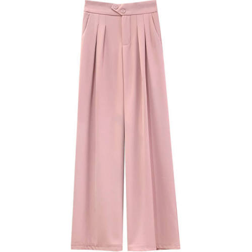 High waist sagging suit pants women's straight tube loose  new spring and autumn mopping small casual wide leg pants