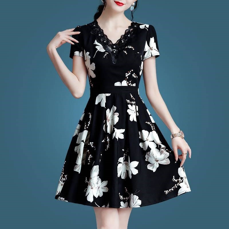 Dress dress spring 2022 new summer lace mesh embroidered skirt slim large women's dress