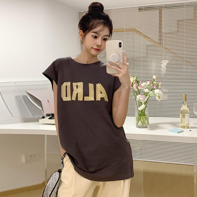 Real price summer sports vest women's sleeveless top short sleeve printing
