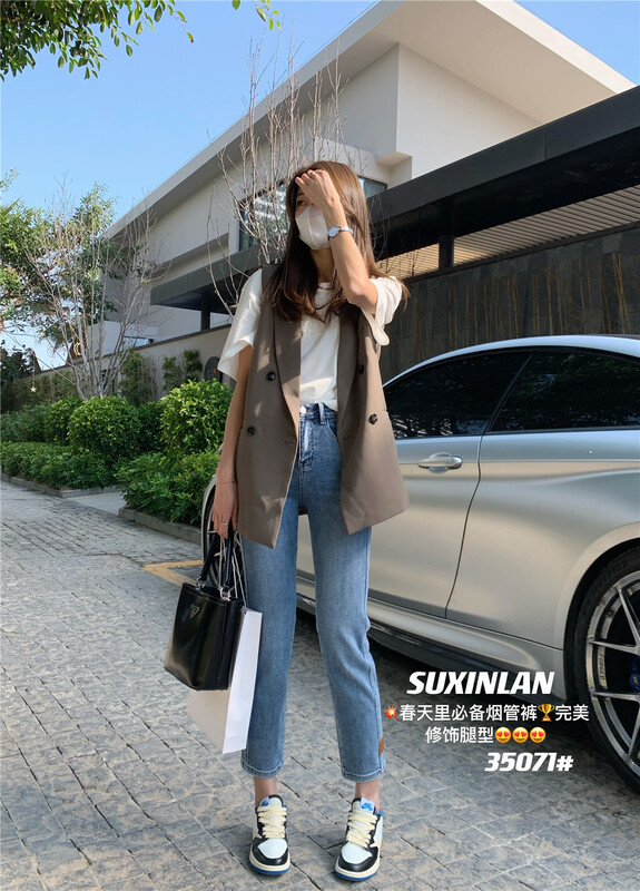Original price 89.00! [suxinlan] elastic casual versatile jeans 35071-7# LSL