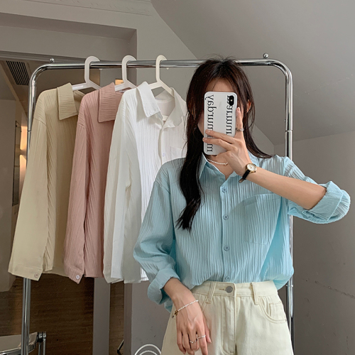Real price sunscreen shirt women's summer new medium length thin cardigan long sleeve Korean soft top