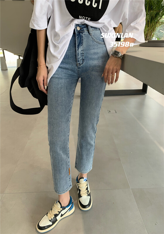Original price 85.00! New year in early spring! [suxinlan] elastic small straight jeans 35198# LSL