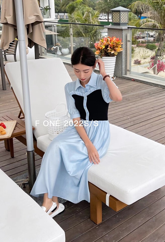 早春上新！【F ONE】韓版氣質高雅針織假兩件連衣裙  56198#  WPL