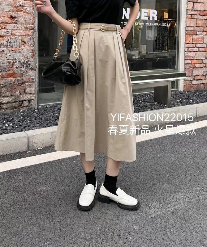 [Yi fashion] lady pleated skirt (with belt) 22105# ll
