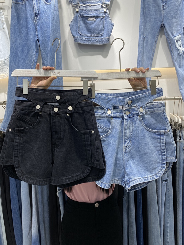 [x2 Fansi feather] high waist and thin, careful machine denim shorts 8217# WTT