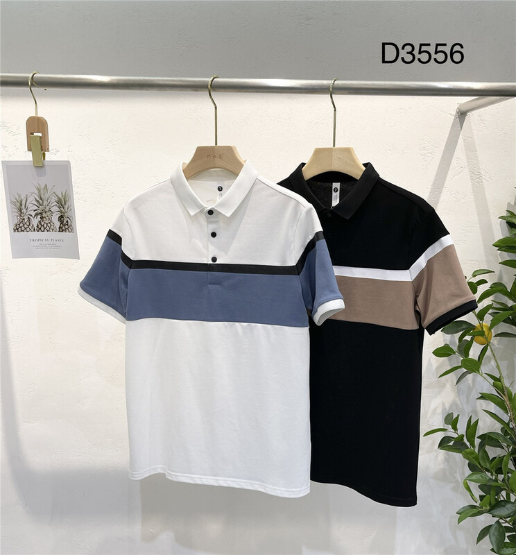 New in early summer! [wild squirrel] color blocking versatile Pullover polo shirt d3556# ZZL