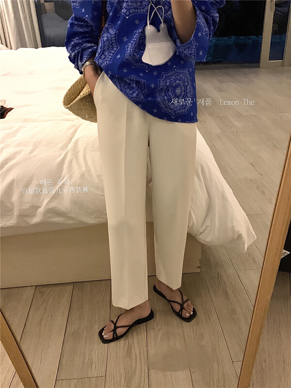 goods in stock! New year in early spring! [lemon green tea] Korean version high waist slacks 2008\hjy