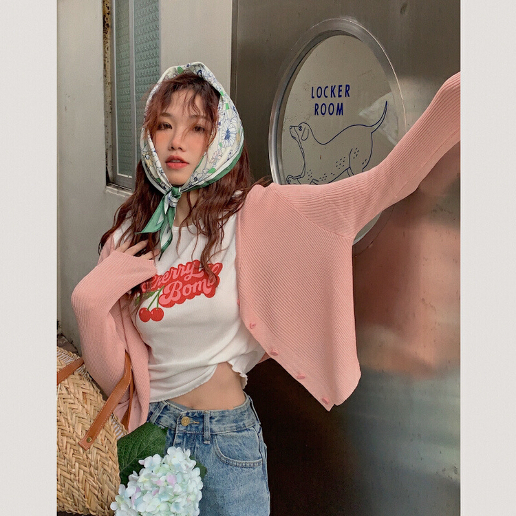 New year in early spring! [timely rain] Hanfeng ins sweet design small cherry short sleeve T-shirt (excluding matching) 31250# WPL