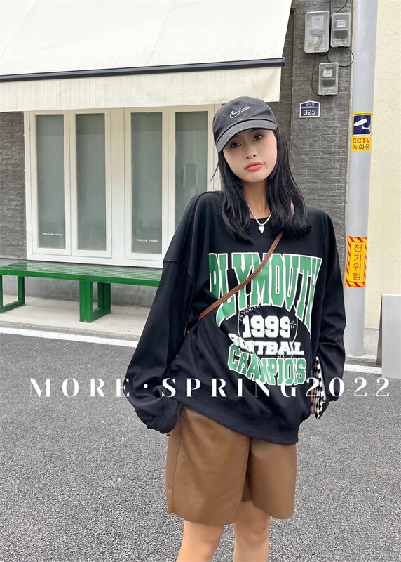 New year in early spring! [more] Korean alphabet printed sweater 8829# ozq