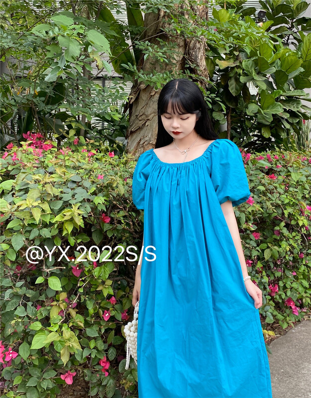 [YX] gentle style bubble sleeve temperament dress 6750# zjy