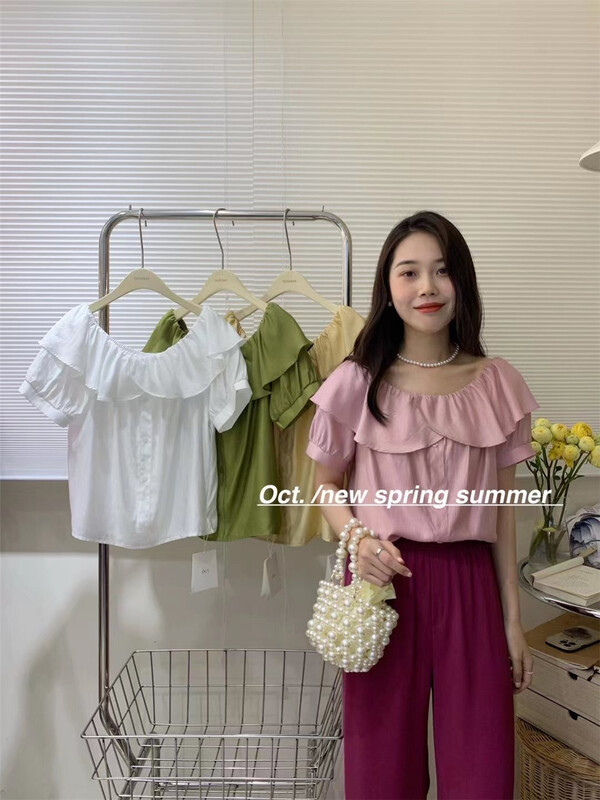 [OCT] Korean Ladies' one shoulder shirt 1592# hjy