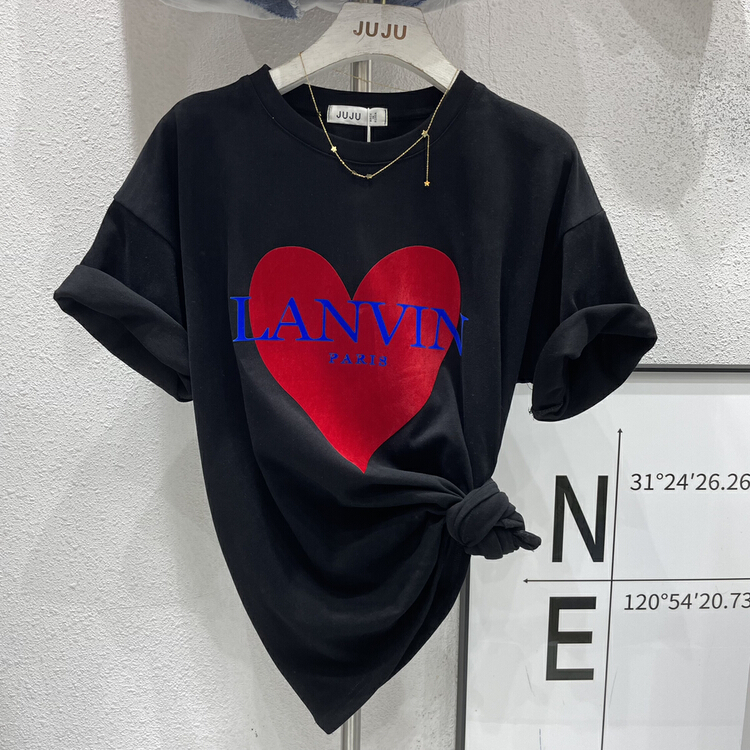 [Juju] loving temperament versatile fashion short sleeve T-shirt 97785# LSL