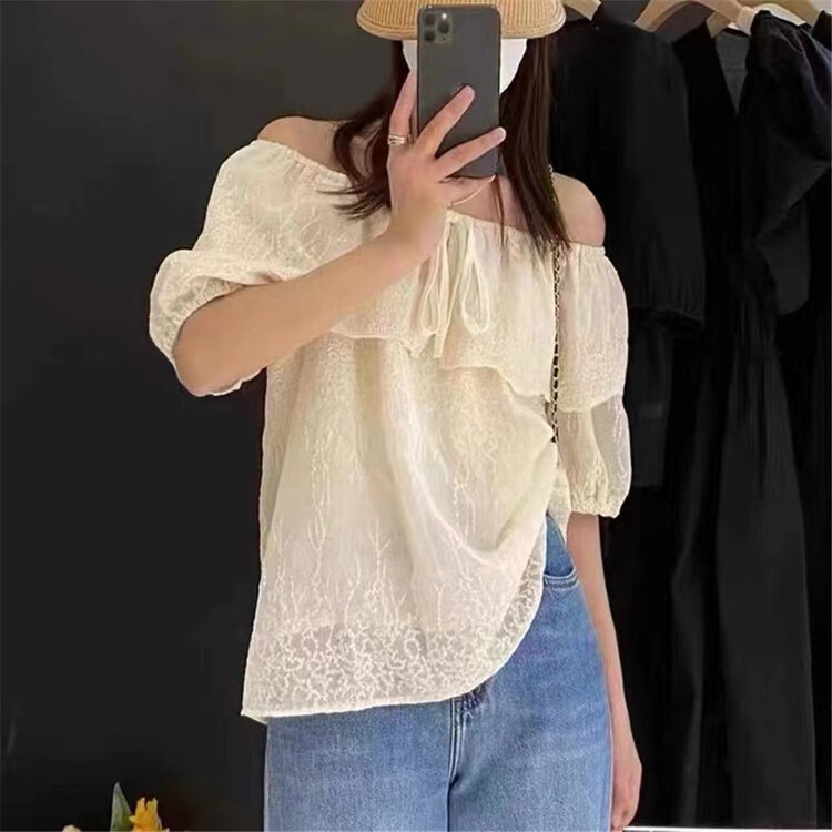 [Susan] one shoulder gentle aging short sleeve T-shirt 18311# LSW