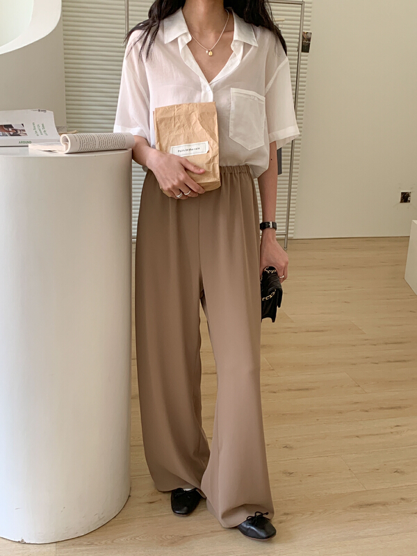 [Tn] straight wide leg casual pants n6206# cqw