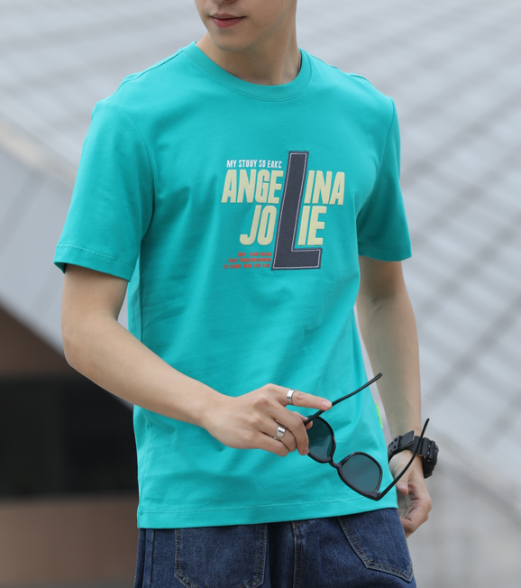New year in early spring! [aoshilong] cloth embroidered foam printed men's short sleeved T-shirt ls3616# ZZL