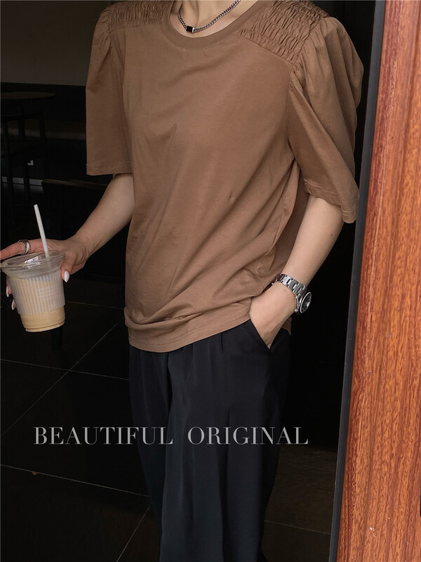 [B-O] simple, loose and versatile short sleeve T-shirt 67047# XYJ