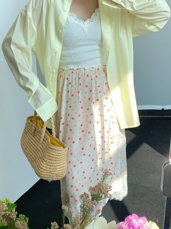 [attitude] temperament floral lace skirt aq4435-1# ozq