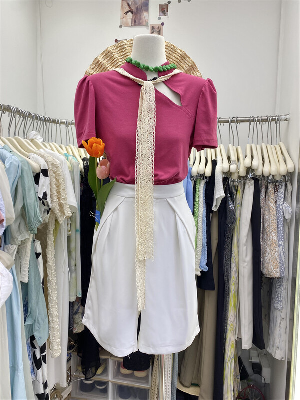 [y.x] Korean version simple high waist five point trousers 6831# hjy