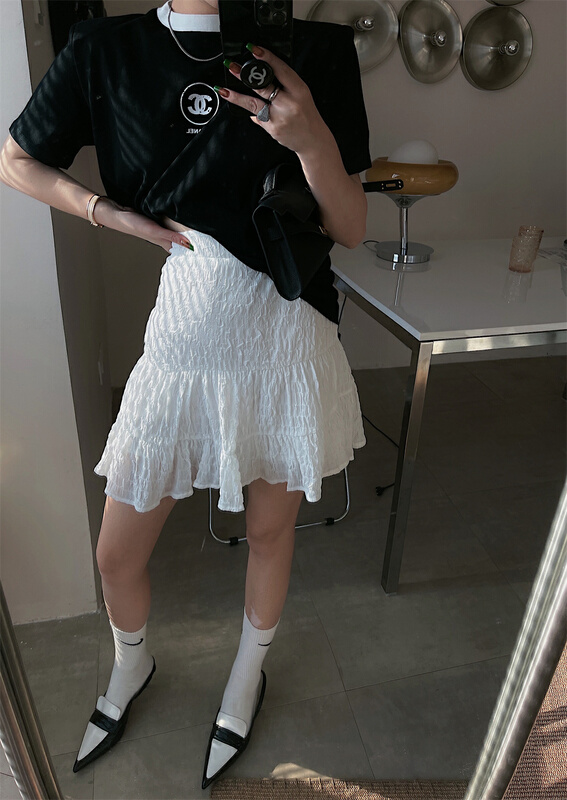 New in early summer! [open] Korean high waist solid color skirt 3587# ozq
