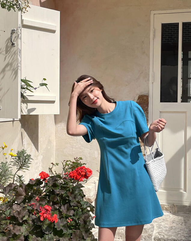 [Zoe Zoe] casual splicing design slim dress c572# L