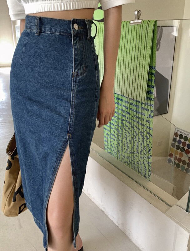 [man] summer clothes are thin, split, slim fit, hip wrapped denim skirt 3259# ozq