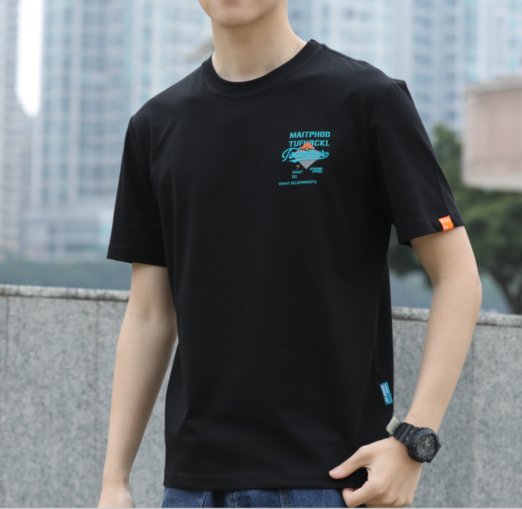 New year in early spring! [aoshilong] embroidery printing double craft men's short sleeve T-shirt ls3500# ZZL