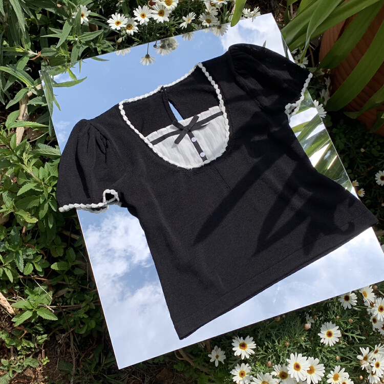 [vis type] Korean thin contrast color T-shirt ys1-9183# hjy