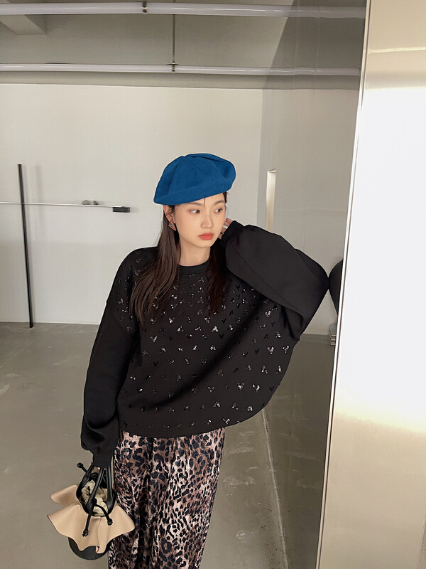 New year in early spring! [DS] Korean heavy industry Sequin loose pullover 51797# XYJ