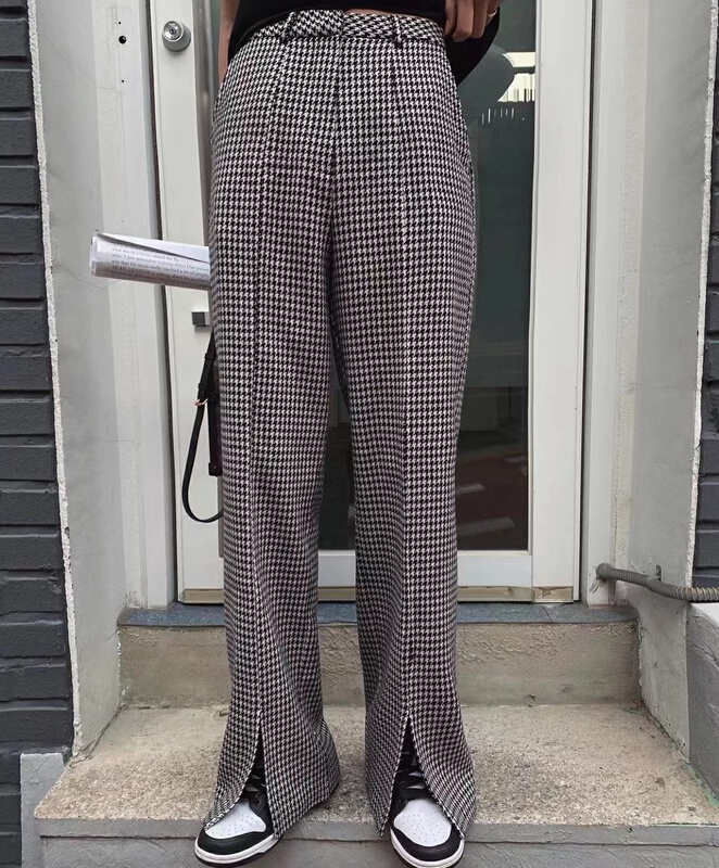goods in stock! New year in early spring! [top close] Korean Plaid versatile trousers ys2-9911# ozq
