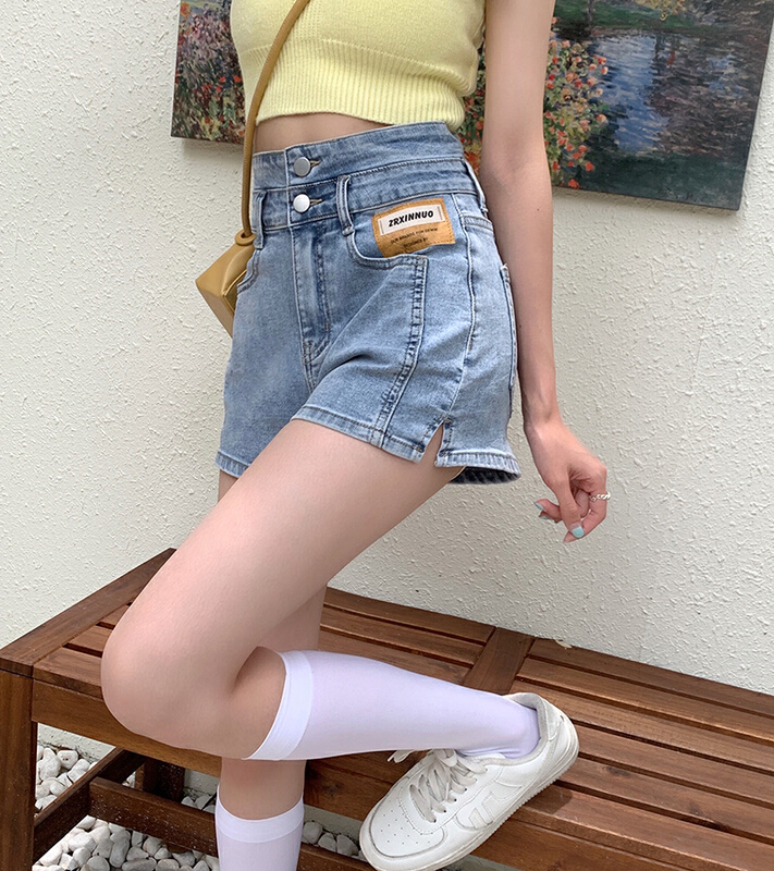 [timely rain] Han Feng ins design denim shorts v1119# WPL