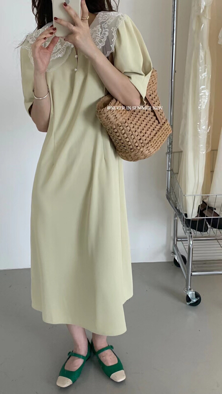 [Jin. C] Korean doll neckline waist dress j161# XYY