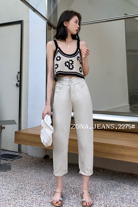 New in early summer! [zona] clean high waist cropped jeans 2275# ozq
