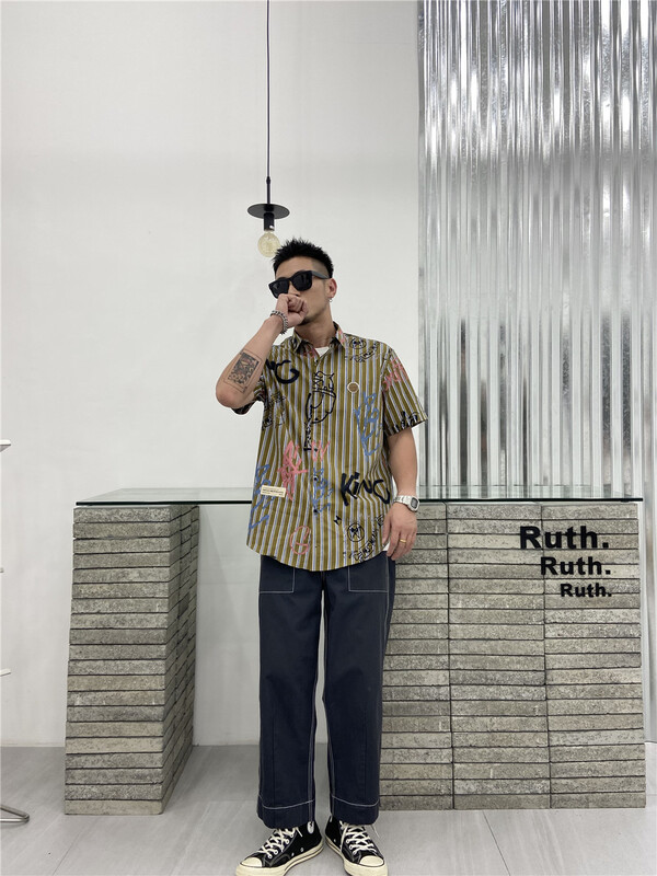 [Binli] Korean stripe versatile shirt l085# ZZL