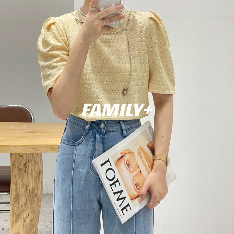 New in early summer! [family +] Korean chic fashion shirt (with chain) 22152# ozq