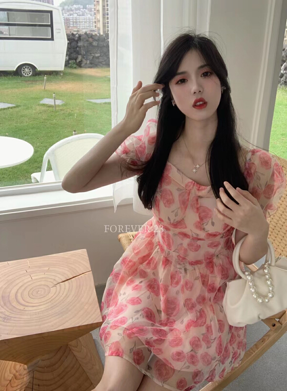 New in early summer! [forever23] Korean fashion Printed Dress q2038# hjy